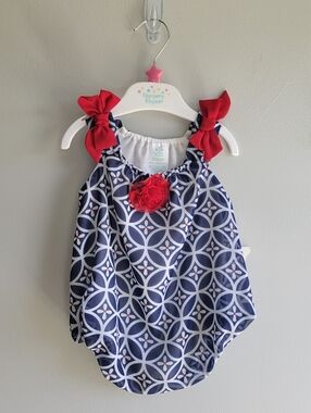 NWT Nursery Rhyme Baby Girls 3 Months (0-12 lbs.) Romper 4th Fourth of July